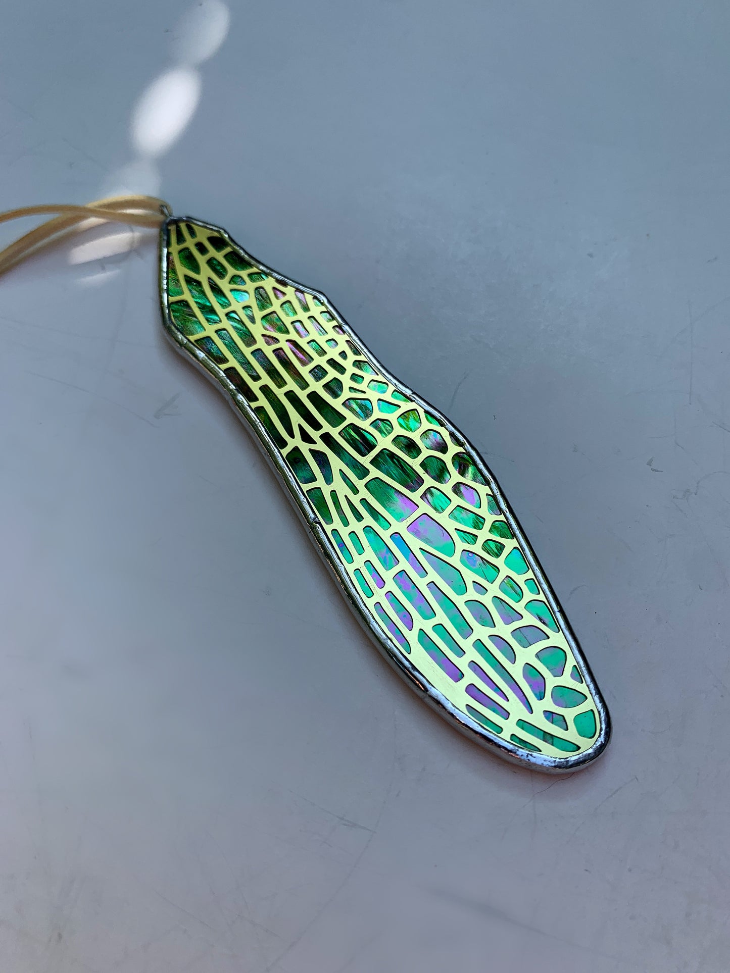 Dragonfly Forewing • Iridescent Wispy Teal