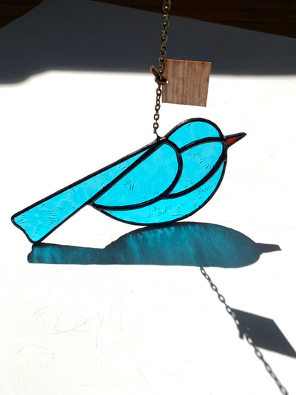 Colorful Bird Friend • Blue Flowers II