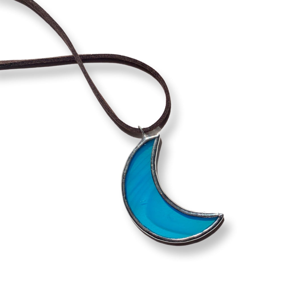 Moon Pendant (Lead-Free) • Wispy Turquoise