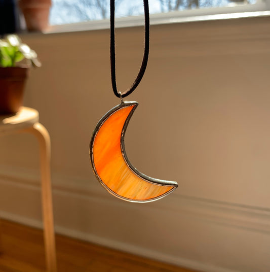 Moon Pendant (Lead-Free) • Iridescent Persimmon